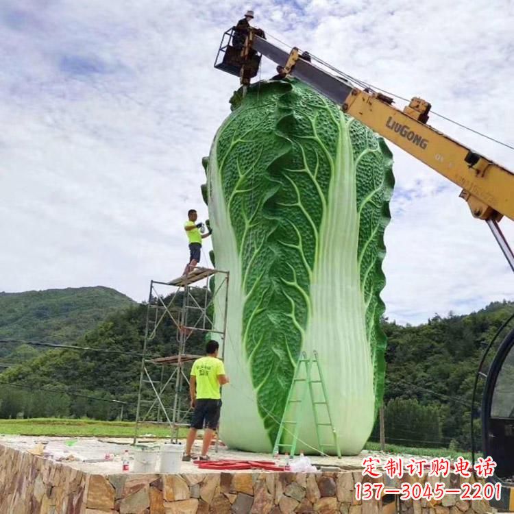 广东白菜石雕凳-景区园林大型仿真植物景观