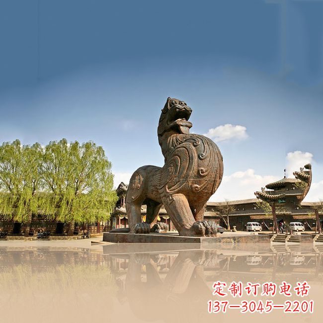 广东铜雕狴犴雕塑-景区园林广场神兽景观摆件