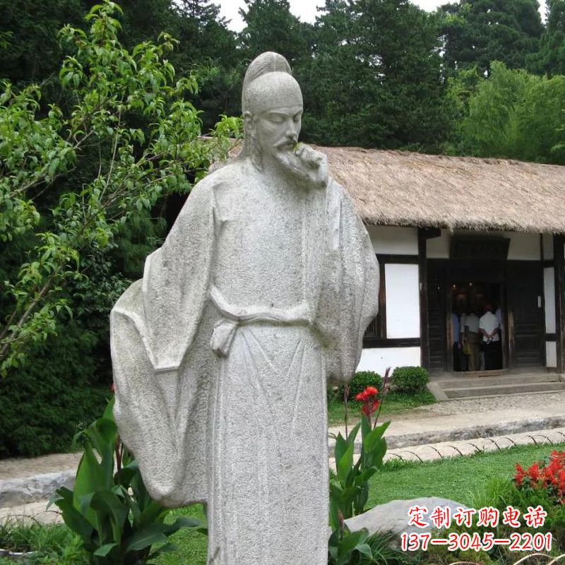 广东白居易石雕塑像-公园景区中国古代历史文化名人雕塑