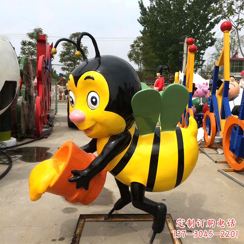 广东玻璃钢采蜜的蜜蜂雕塑