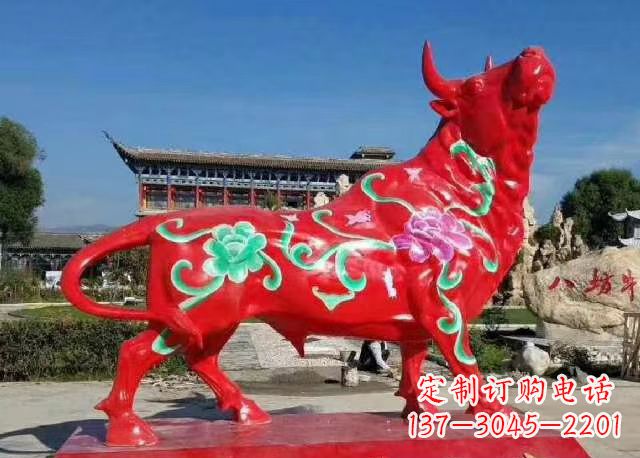 广东玻璃钢红牛雕塑