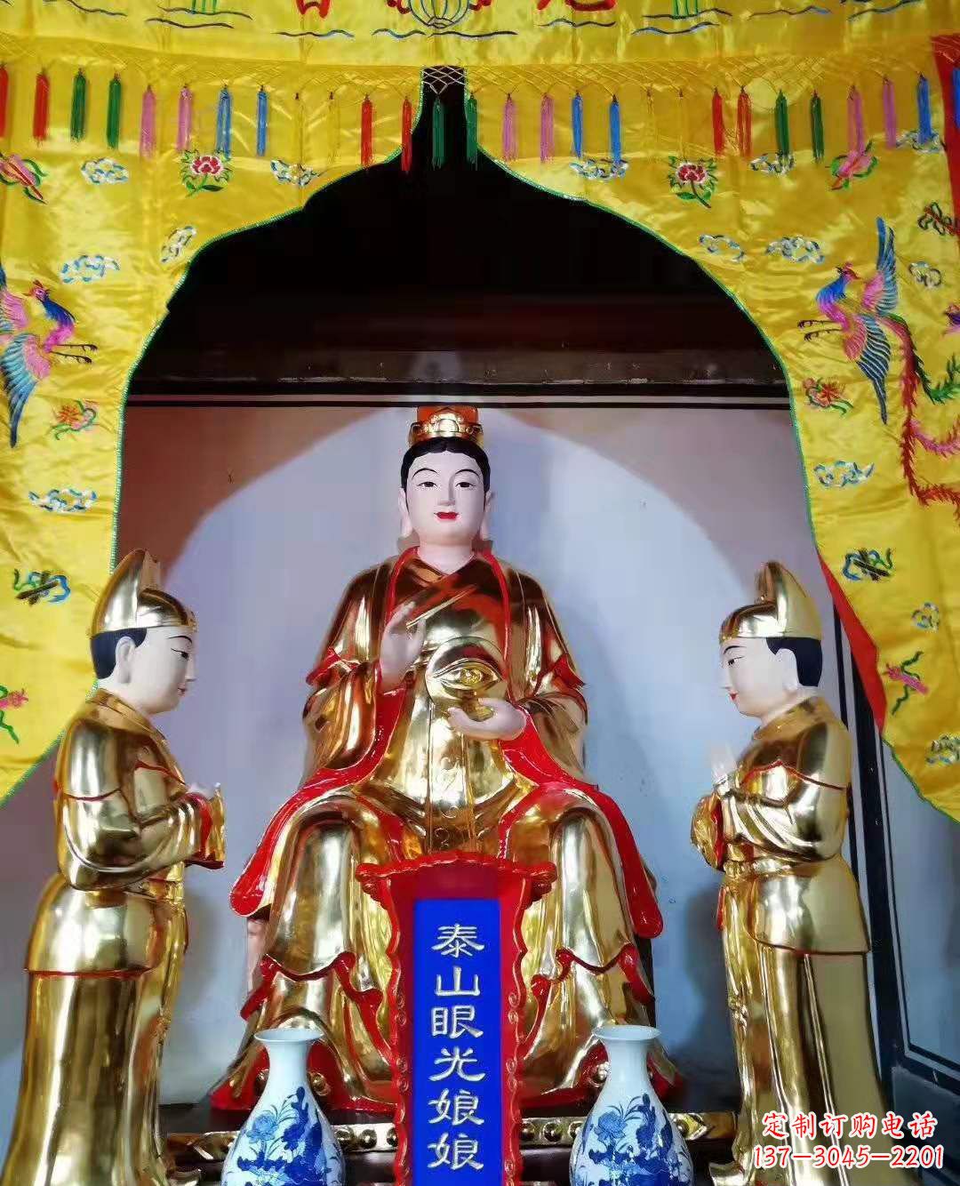 广东玻璃钢彩绘佛像雕塑寺庙景观雕塑 