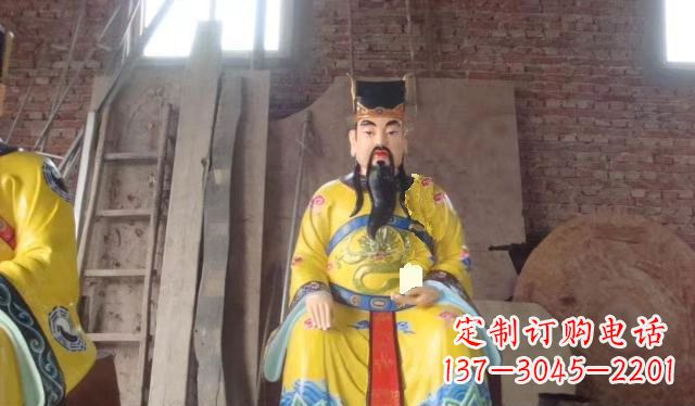 广东玻璃钢彩绘文财神寺庙神像雕塑