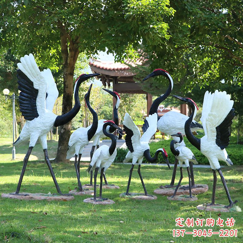 广东玻璃钢丹顶鹤雕塑传承中华文化之美