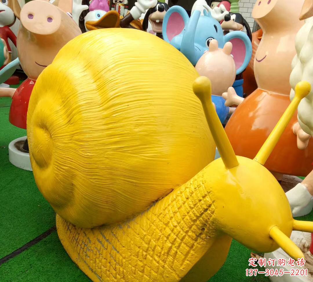广东玻璃钢仿真蜗牛 公园动物雕塑
