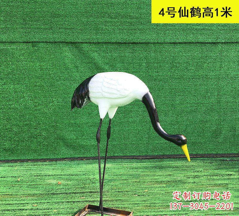 广东玻璃钢仿真仙鹤动物雕塑