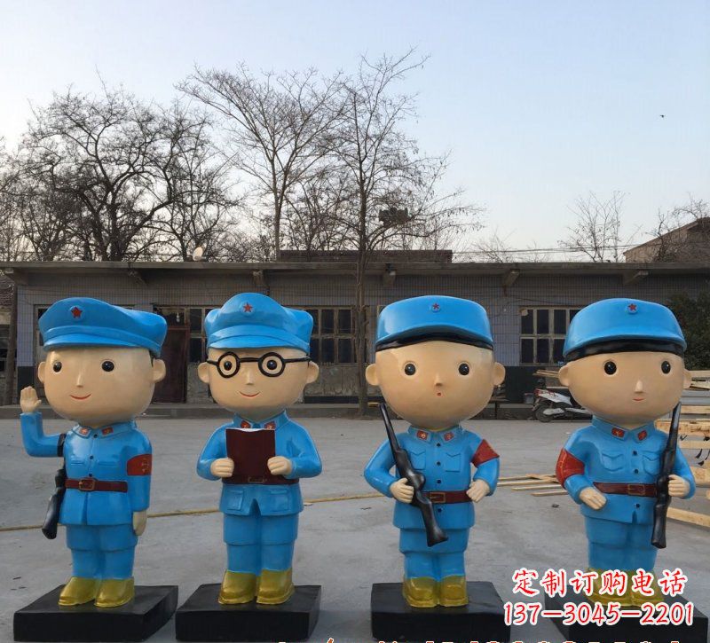 广东玻璃钢卡通红军雕塑