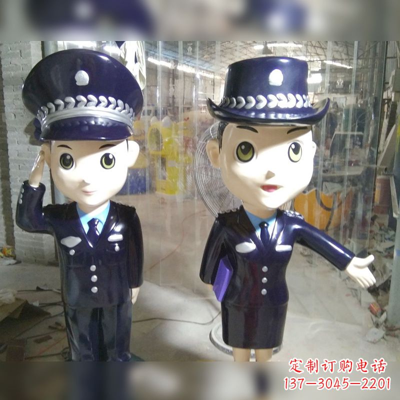 广东玻璃钢警察雕塑表达警队宗旨