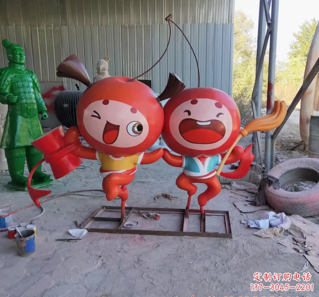 广东精致的玻璃钢苹果雕塑