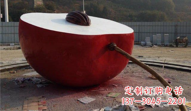 广东不锈钢半个苹果雕塑