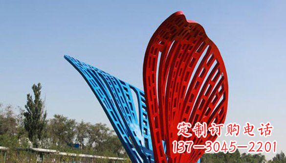 广东不锈钢蝴蝶雕塑美丽的实物表达