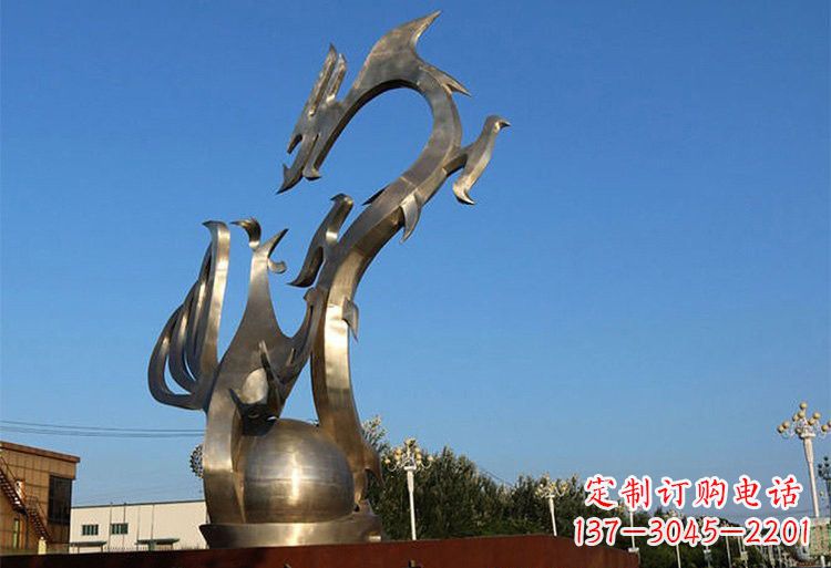 广东不锈钢龙凤雕塑以艺术传承文化