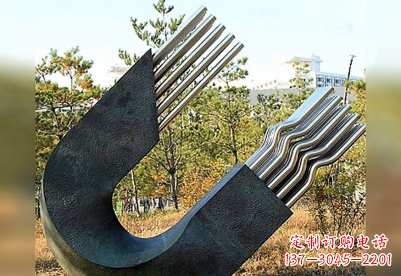 广东不锈钢抽象磁铁雕塑