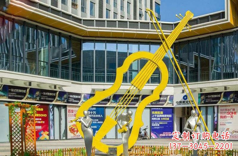 广东不锈钢抽象大提琴雕塑