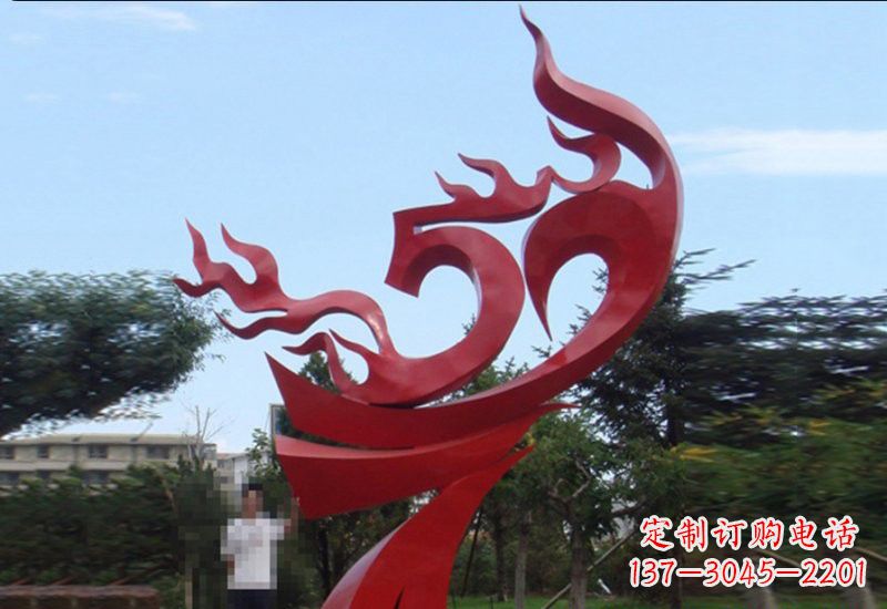 广东不锈钢凤凰涅槃雕塑——象征着新生