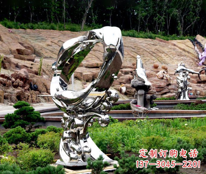 广东不锈钢海豚雕塑——精致的艺术品