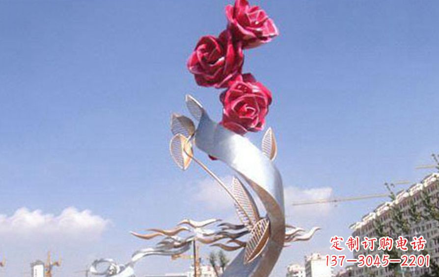 广东精美不锈钢玫瑰雕塑