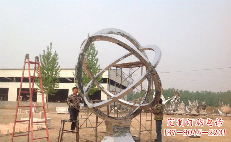 广东不锈钢抽象圆环雕塑 (2)