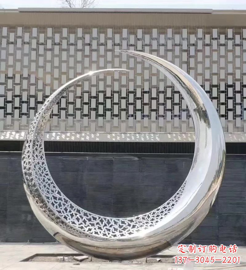 广东不锈钢月亮雕塑精美的艺术之作