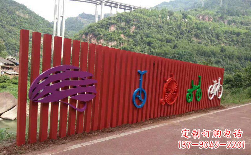 广东不锈钢抽象自行车公园景观雕塑