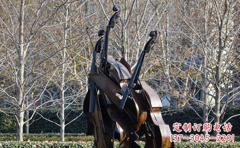 广东不锈钢大提琴雕塑细节丰富的艺术象征