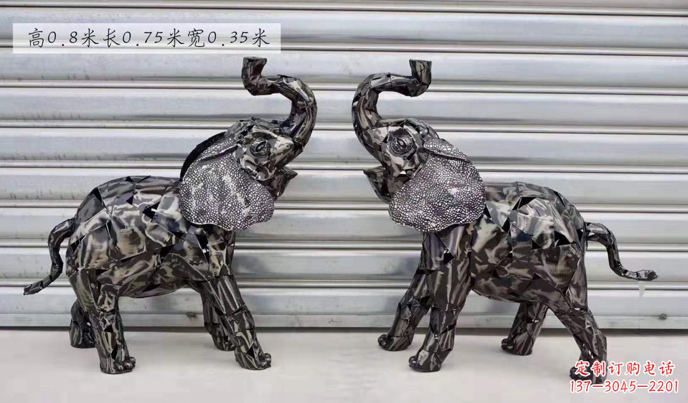 广东不锈钢大象雕塑精美的摆件装饰