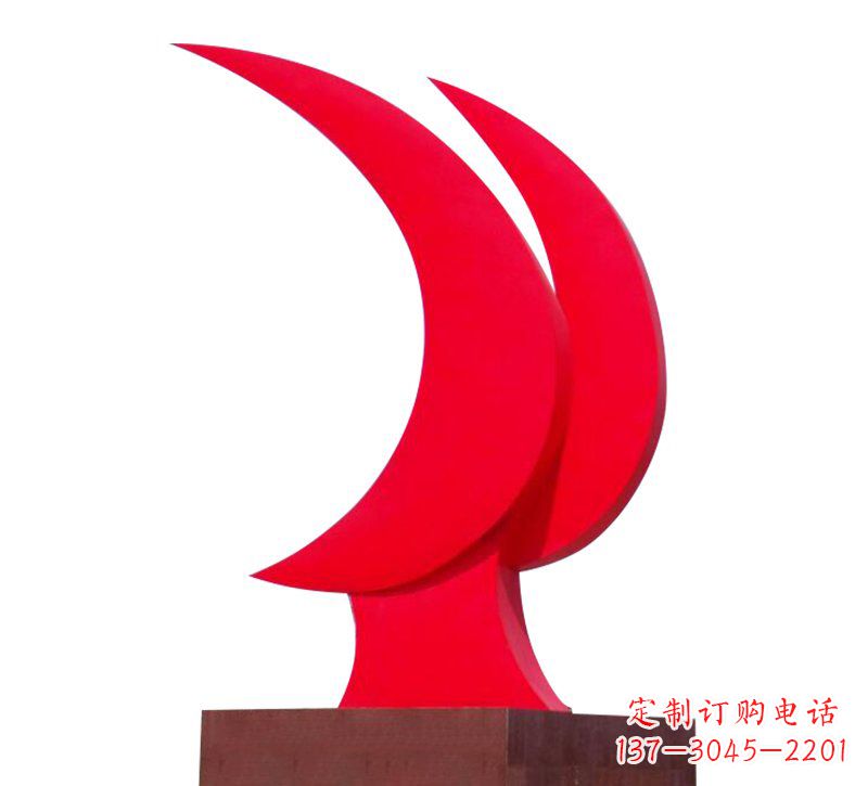 广东不锈钢党建党旗标志雕塑