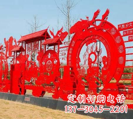 广东不锈钢党旗党建雕塑