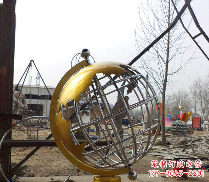 广东不锈钢地球仪雕塑象征着美好未来