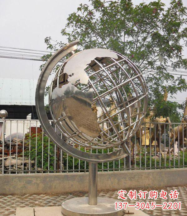 广东不锈钢地球仪校园雕塑_1