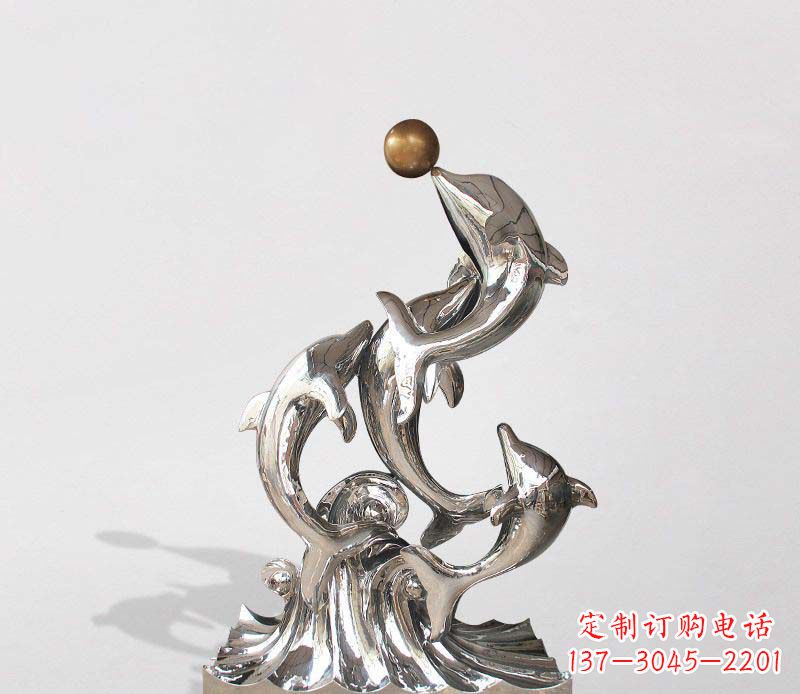 广东不锈钢海豚雕塑精美的艺术杰作