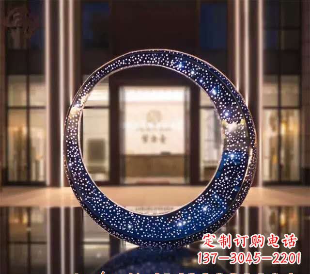 广东不锈钢发光月亮雕塑