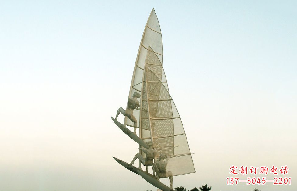 广东不锈钢帆船比赛广场景观雕塑