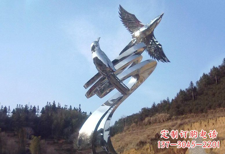 广东不锈钢公园动物鸟雕塑
