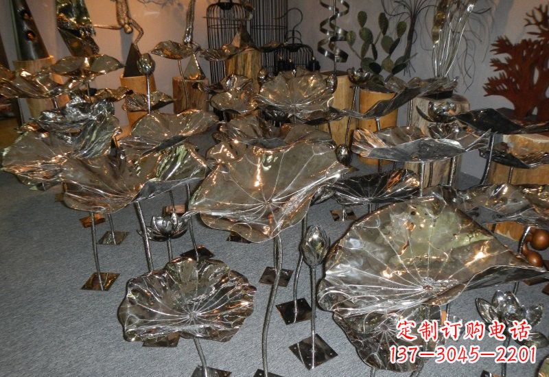 广东不锈钢荷叶雕塑——缔造美丽公园
