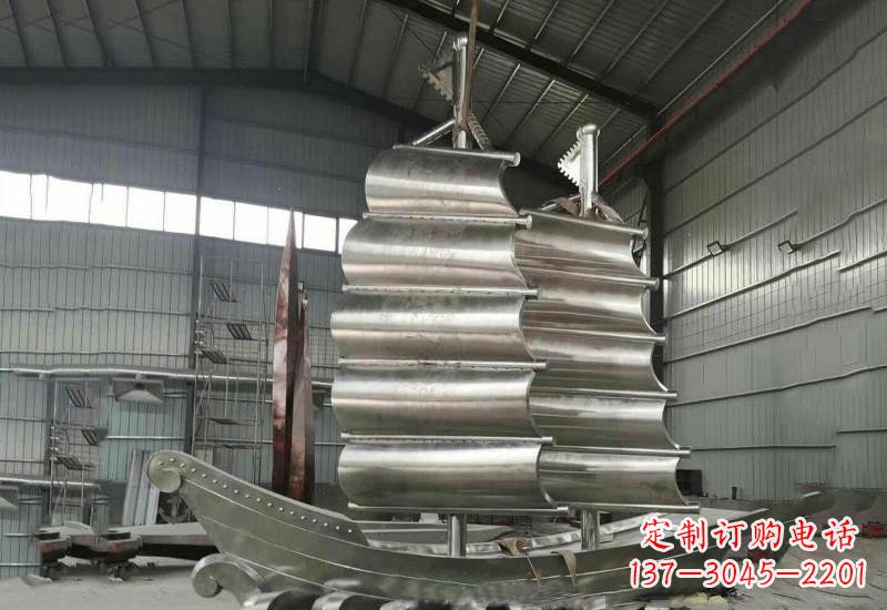 广东不锈钢帆船雕塑美丽的海洋艺术
