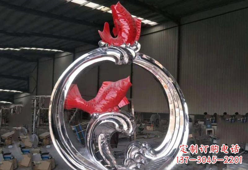 广东不锈钢跃龙门雕塑——浪漫传奇的见证