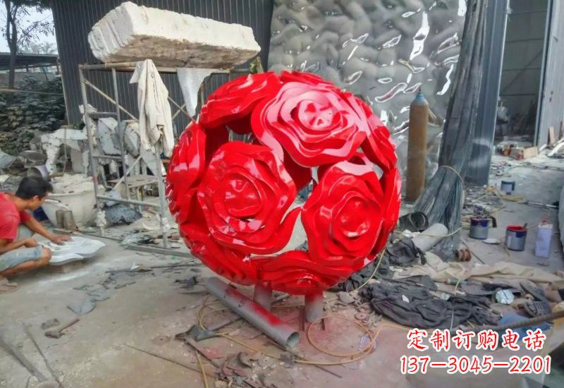 广东不锈钢玫瑰雕塑让玫瑰之美永存