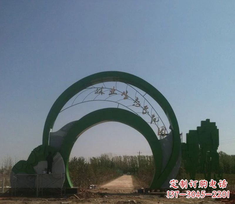 广东不锈钢拱门标志雕塑 