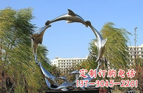 广东不锈钢海豚雕塑美的化身