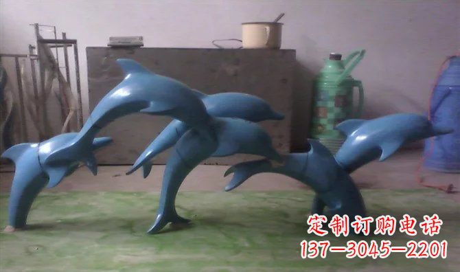 广东不锈钢海豚雕塑精致的艺术品