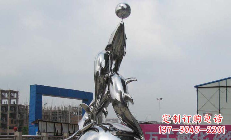 广东不锈钢海豚雕塑海洋之美的象征