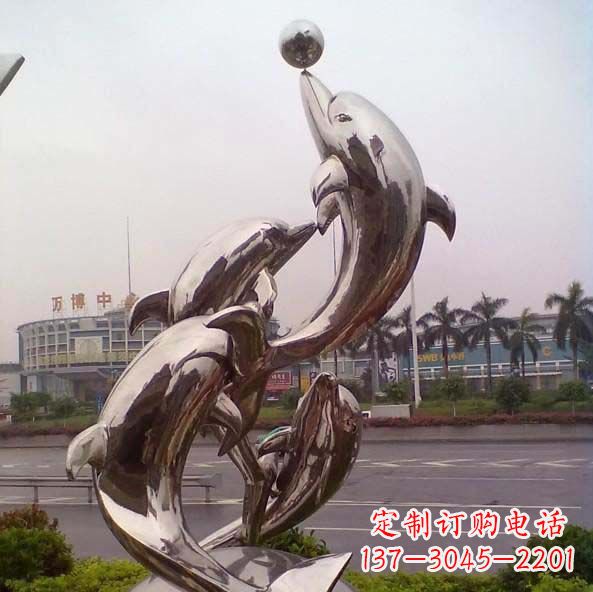 广东不锈钢海豚雕塑艺术之美
