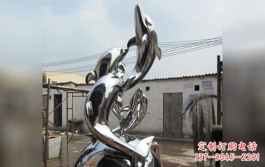 广东海豚之美——不锈钢海豚雕塑