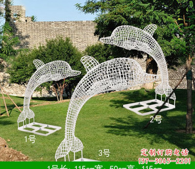 广东不锈钢海豚组合雕塑