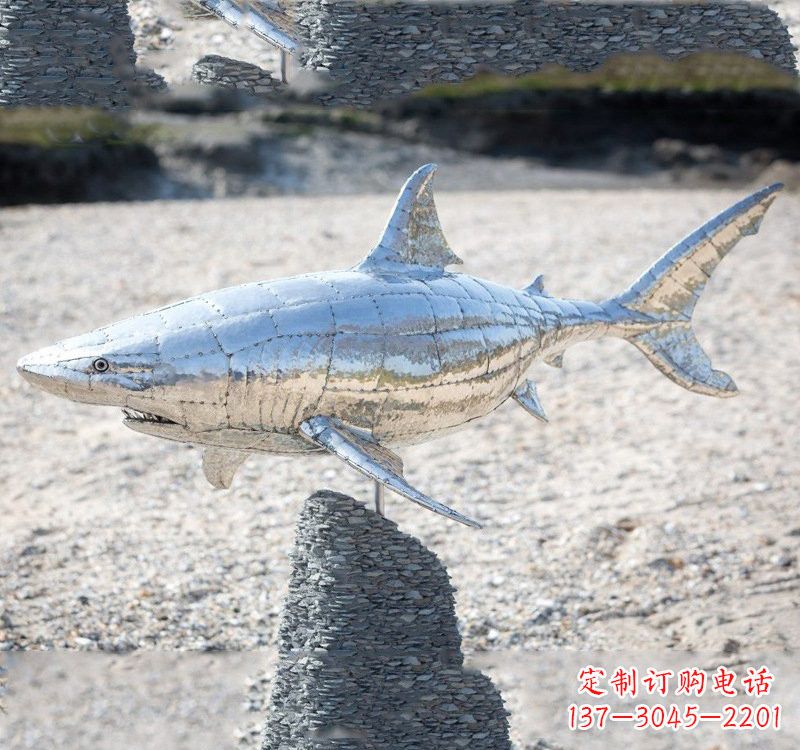 广东不锈钢海洋公园鲨鱼雕塑