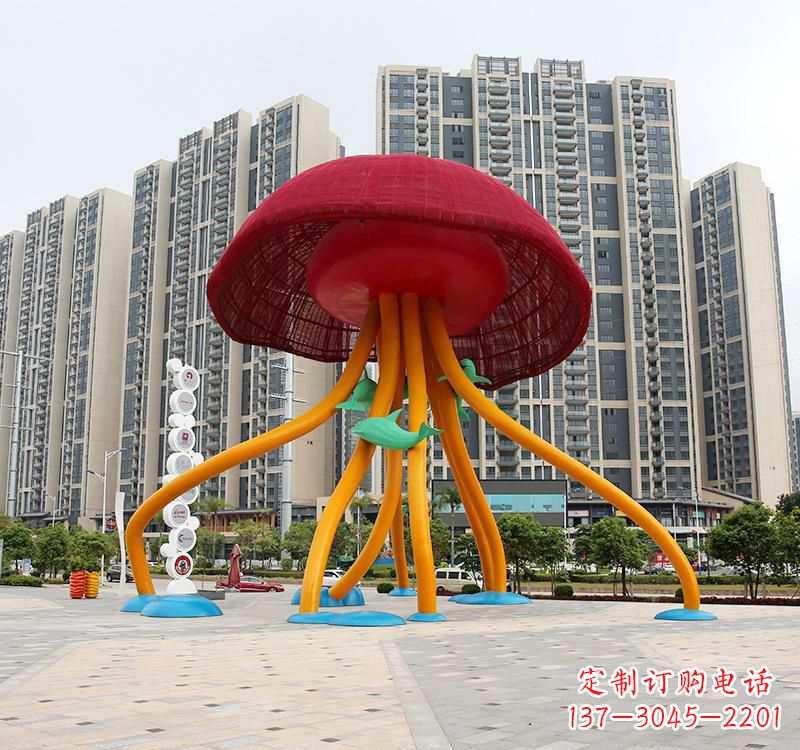 广东不锈钢海洋水母动物雕塑