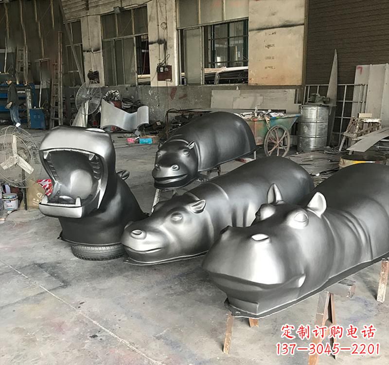 广东不锈钢河马雕塑22