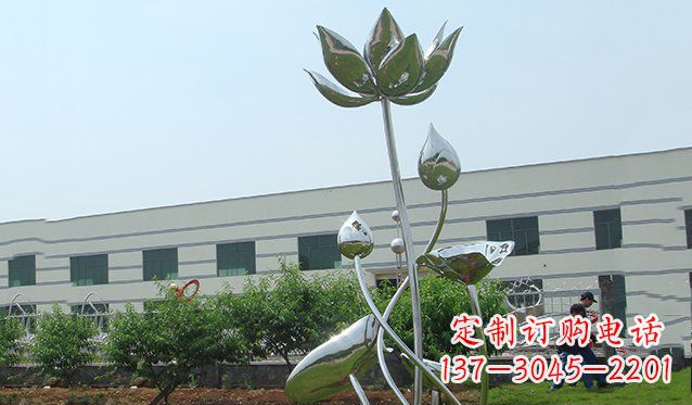 广东不锈钢荷花雕塑 (2)
