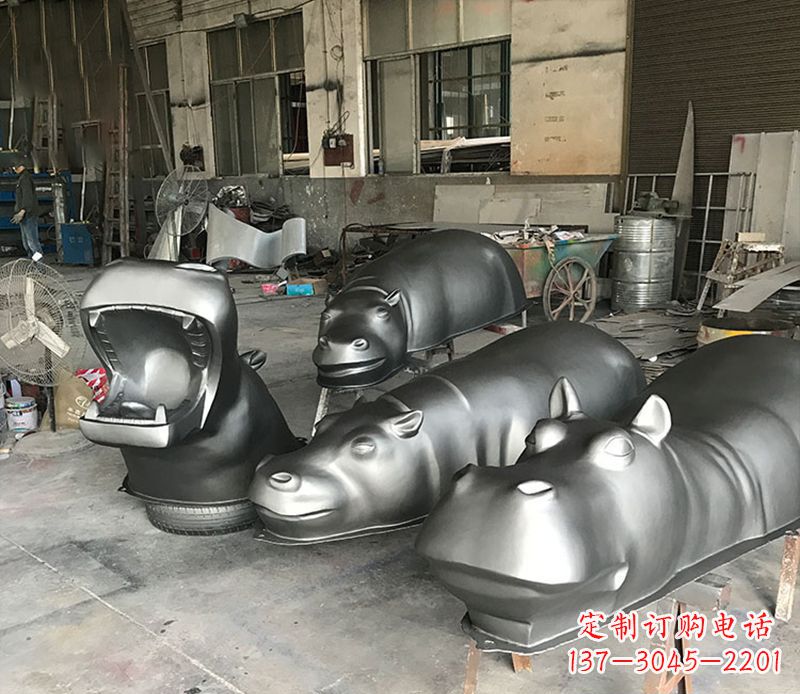 广东不锈钢河马雕塑2